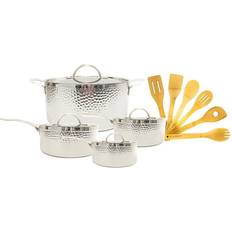 Berghoff Tri-Ply 13Pc Hammered Cookware Set with lid