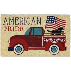 Design Imports Patriotic Truck Doormat Red