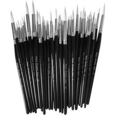 White Painting Accessories Major Brush Synthetic Sable Artist Brushes 50 pack