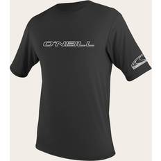 Black Rash Guards & Base Layers O'Neill Men's Basic Skins UPF 50+ Short Sleeve Sun Shirt Black Medium