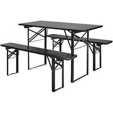 Metal Havemøbelsæt Havemøbler Nordal Havesæt Med Bord og Bænke 160 x 60 cm Havemøbelsæt, 1 borde inkl. 4 stole
