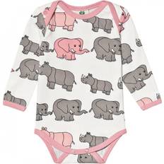 Elefanter Bodyer Børnetøj Småfolk Body Elephant - Silver Pink (91-3013)