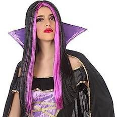 Femmes Perruques Longues Atosa Wig for Halloween Violet Fuchsia