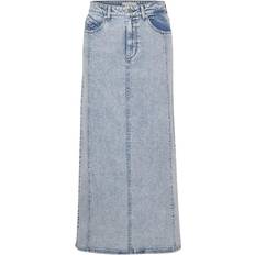 Gestuz Janicegz Lang Nederdel Washed Mid Blue