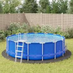 vidaXL Poolunderlag Ø500 cm polyester-geotekstil lysegrå