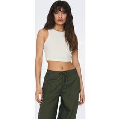 Only Onlvilma S/L Cropped Tank Top - Cloud Dancer