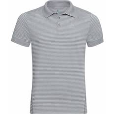 Odlo Men's Nikko Dry Polo Shirt - Concrete Grey/Silver Grey/Stripes