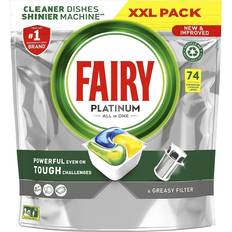 Cleaning Equipment & Cleaning Agents Fairy Platinum Plus All-In-1 Dishwasher Lemon XXL 74 Tablets