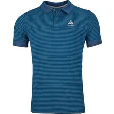 Streifen Poloshirts Odlo Men's Nikko Dry Polo Shirt - Saxony Blue/Blue Wing Teal Stripes