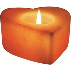 Orange Candle Holders Himalayan Deluxe Comfort Rock Salt Natural Crystal Heart-Shaped Candle Holder