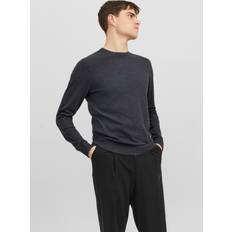 Jack & Jones Overdele Jack & Jones Emil Knit Crew Neck Dark Grey Melange