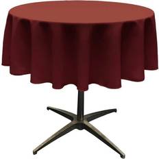 Round Tablecloths LA Linen TCpop51R-BurgundyP17 Tablecloth Red