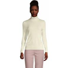 Lands' End Lands' End Womens Cashmere Turtleneck Sweater Fresh Ivory Regular