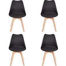 CangLong Set of 4 Dining Chairs with Solid Wooden Legs Kitchen Chair