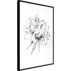 Artgeist Inramad Tavla Sketch of Lillies Poster