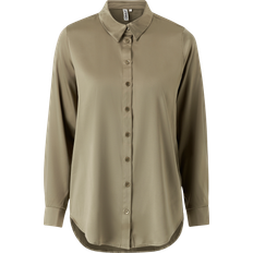 Dam - Satin Skjortor Only Victoria LS Loose Satin Shirt Brindle