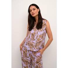 Cream Crrosina Blouse Kvinde Toppe hos Magasin Vintage Purple Rose Floral