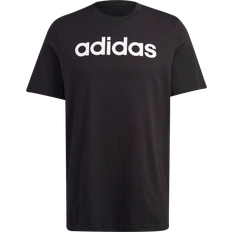 adidas Essentials Single Jersey Linear Embroidered Logo Tee - Black