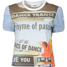 Desigual Blåa T-shirts Desigual TS_Lyon, 5153 Clearwater, Dam T-shirts