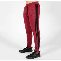 Gorilla Wear Banks Pants Rot/Schwarz zum Sport Freizeit Arbeit Outdoor Bequem Joggen Baumwolle Polyester Laufen Streifen auf den Beinen Halt mit Logo eng