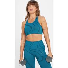 Fitness & Gym - Turquoise - Women Clothing MP Women's Tempo Wave Seamless Sports Bra Teal Blue