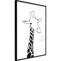 Artgeist Black White Giraffe Plakat