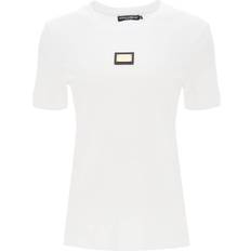 Dolce & Gabbana Jersey T-shirt With Dg Logo Tag White Cotton