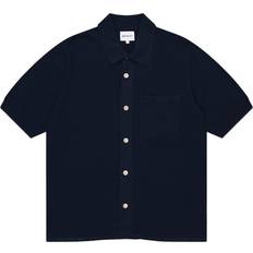 Hombre - Lino Camisas Norse Projects Rollo Cotton Linen Short Sleeve Shirt - Dark Navy Men's