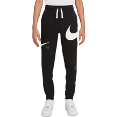 Oui Vêtements en polaire Nike Older Kid's Sportswear Swoosh Fleece Trousers - Black/White (DD8721-010)