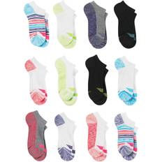 L Socks Hanes Girl's No Show Socks 12 pack - Multicolour