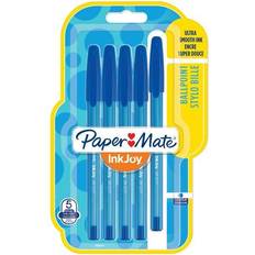 Paper Mate InkJoy 100ST Kulspetspennor med huv Fin spets 0,7 mm Blå 5 stycken I 1-2 vardagars förväntad leveranstid