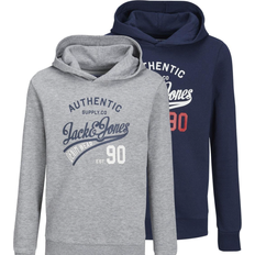 Jack & Jones Boy's Logo Hoodie 2-pack - Blue/Navy Blazer