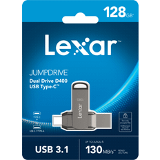 LEXAR USB Stik LEXAR JumpDrive LJDD400128G-BNQNG unidad flash USB 128 GB USB Tipo C 3.2 Gen 1 (3.1 Gen 1) Gris