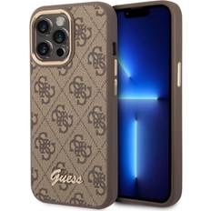 Guess iPhone 14 Pro Max Skal 4G Vintage Gold Logo Brun