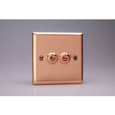 Wall Switches Varilight 2-Gang 10A 1- or 2-Way Toggle Switch in Brushed Copper
