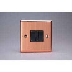 Wall Switches Varilight 2-Gang 10A 1- or 2-Way Rocker Switch in Brushed Copper