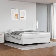 180cm Camas vidaXL Box Spring Con Colchón Cuero Sintético Blanco 180x200 cm Cama Continental