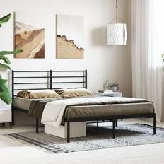 vidaXL Metal Bed Frame with Headboard 150 x 200 cm