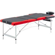 Best Tavoli e Accessori per Massaggio vidaXL Massageliege Klappbar 3-Zonen Aluminiumgestell Schwarz und Rot