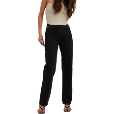 NA-KD Straight Leg High Waist Jeans - Black