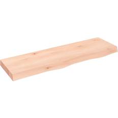 vidaXL Hyllplan 100 x 30 x 2-6 cm Massiv Ek Vägghylla