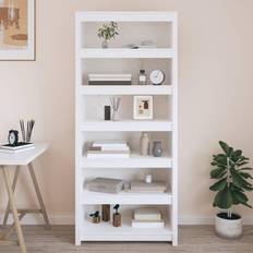 Møbler vidaXL 80x35x183 massivt fyrretræ Bogreol