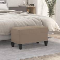 Beige Banquettes vidaXL Banc Ottoman 70x35x41 cm Tissu Microfibre Banquette