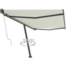 Terassimarkiisit vidaXL Vapaasti Seisova Sisäänkelattava 500x350 cm Kerma