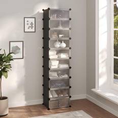 VidaXL Hallway Furniture & Accessories vidaXL PP Organiser Black/Transparent Shoe Rack