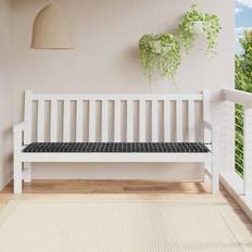 Coussins de chaise vidaXL Banc De Jardin Carreaux Noir 200x50x3 cm - Black And White Coussin de chaise Noir