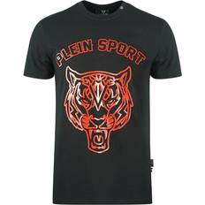 Philipp Plein Kleding Philipp Plein Sport Rood Stencil Tiger Logo T-shirt - Zwart