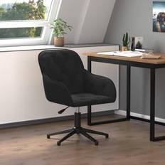 VidaXL Chaises vidaXL Pivotante Noir Velours Chaise de bureau