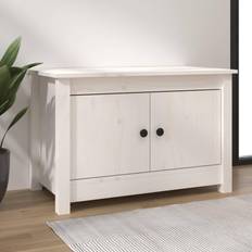 Pines Hallway Furniture & Accessories vidaXL white Solid Wood Pine Shoe Rack