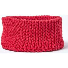 Red Baskets Homescapes Cotton Knitted Round Red Basket